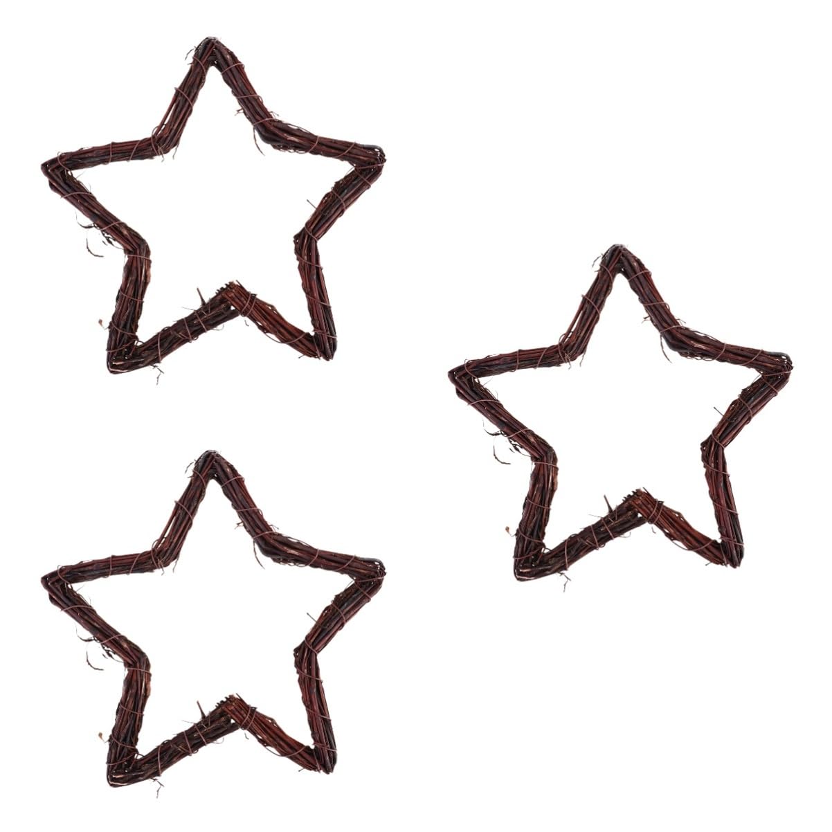Guirnalda de ratán con forma de estrella TOPBATHY de 3 piezas para decoración navideña exterior