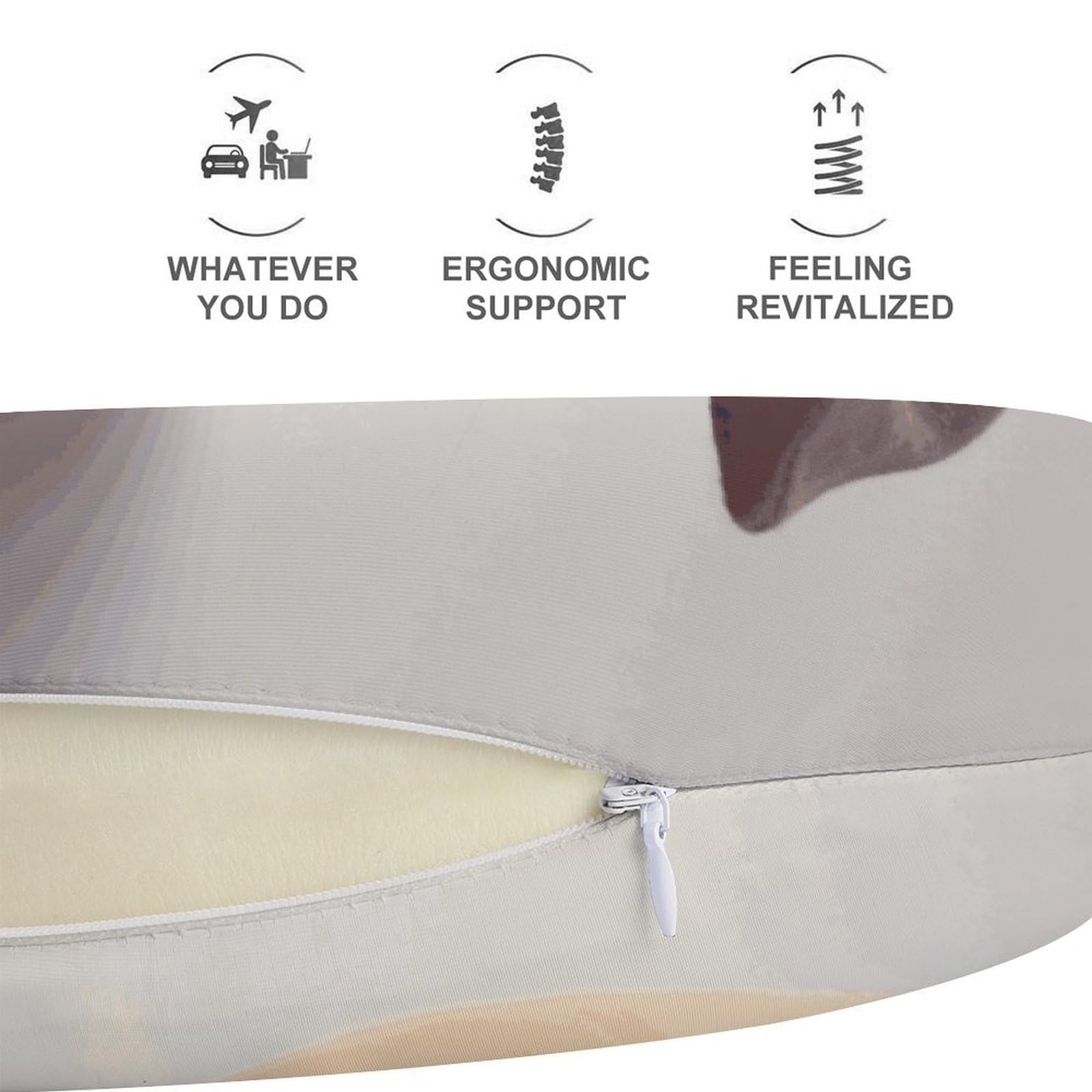 Cuscino a forma di U sorridente, nucleo in memory foam, cuscino per fornire supporto per il collo, cuscino da viaggio, adatto per aerei, auto, case e uffici.