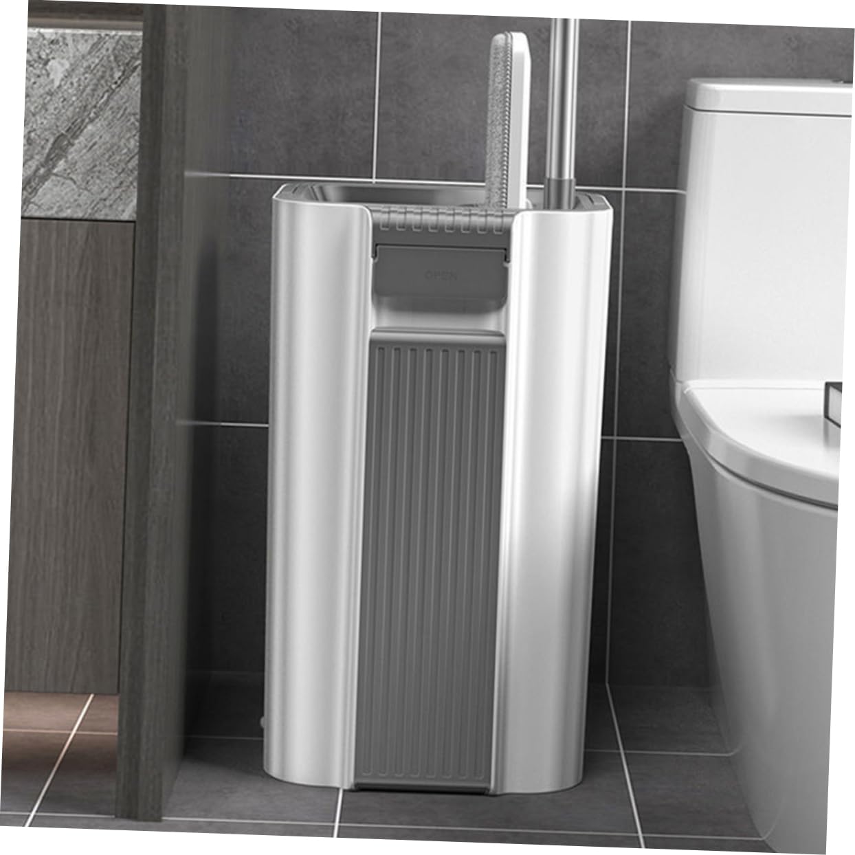 Cabilock 1 Juego Fregar Trapeadores De Piso Fregona Plana Fregona Seca De Piso Fregona De Limpieza del Hogar Trapeador De Polvo De Mano Plumero Acero Inoxidable Accesorios Familiar
