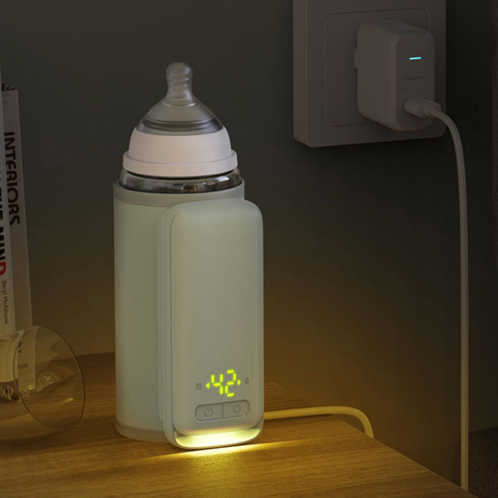 Générique Chauffe-biberon pour Lait de bébé, Chauffant pour biberon Portable USB, Chauffant pour Voiture, Chauffant pour Eau, Manchon Rechargeable USB pour Lait Maternel, Portable pour Voyage