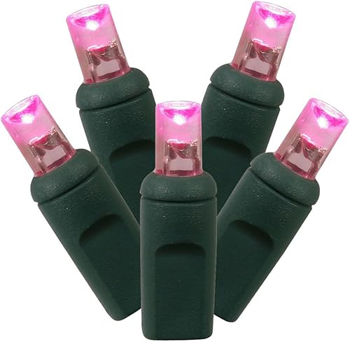 Miniatura 4 de Vickerman 70 luz roja de gran angular LED sola del molde en el cable verde, 35' filamento ligero de la Navidad