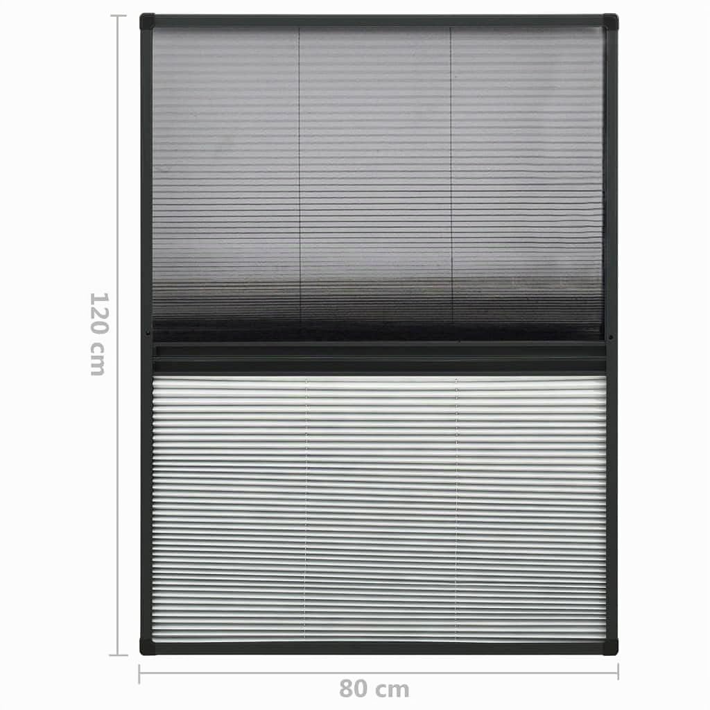 Moustiquaire Enroulable pour Fenêtre de Toit, Moustiquaire plissée pour fenêtre Aluminium 80x120 cm
