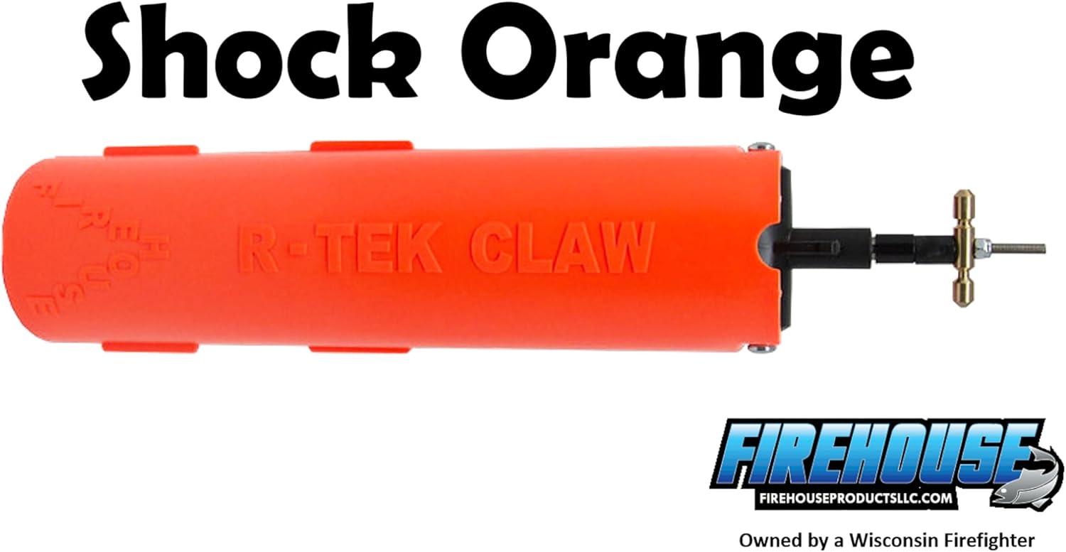Foldable Ice Fishing Tip Up - Firehouse R-Tek Claw Tip-up with Flag Fishing Pole Indicators Orange Gift Walleye Crappie Heavy-Duty Spool Tackle Hole Down-Tip Sensitive Fins Braid Line (1-Pack Orange)