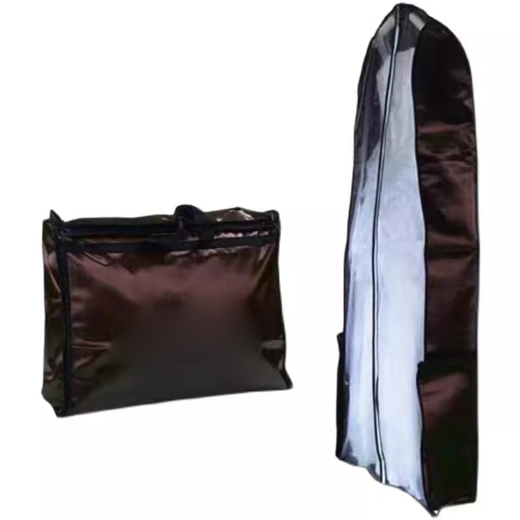 Bolsas de ropa para vestidos, fundas de ropa para vestidos de novia, altura 62,99 "/78,74", fundas plegables para bolsas de vestir con cremallera, transpirables, negro-60 x 20 x 200 cm (negro 60