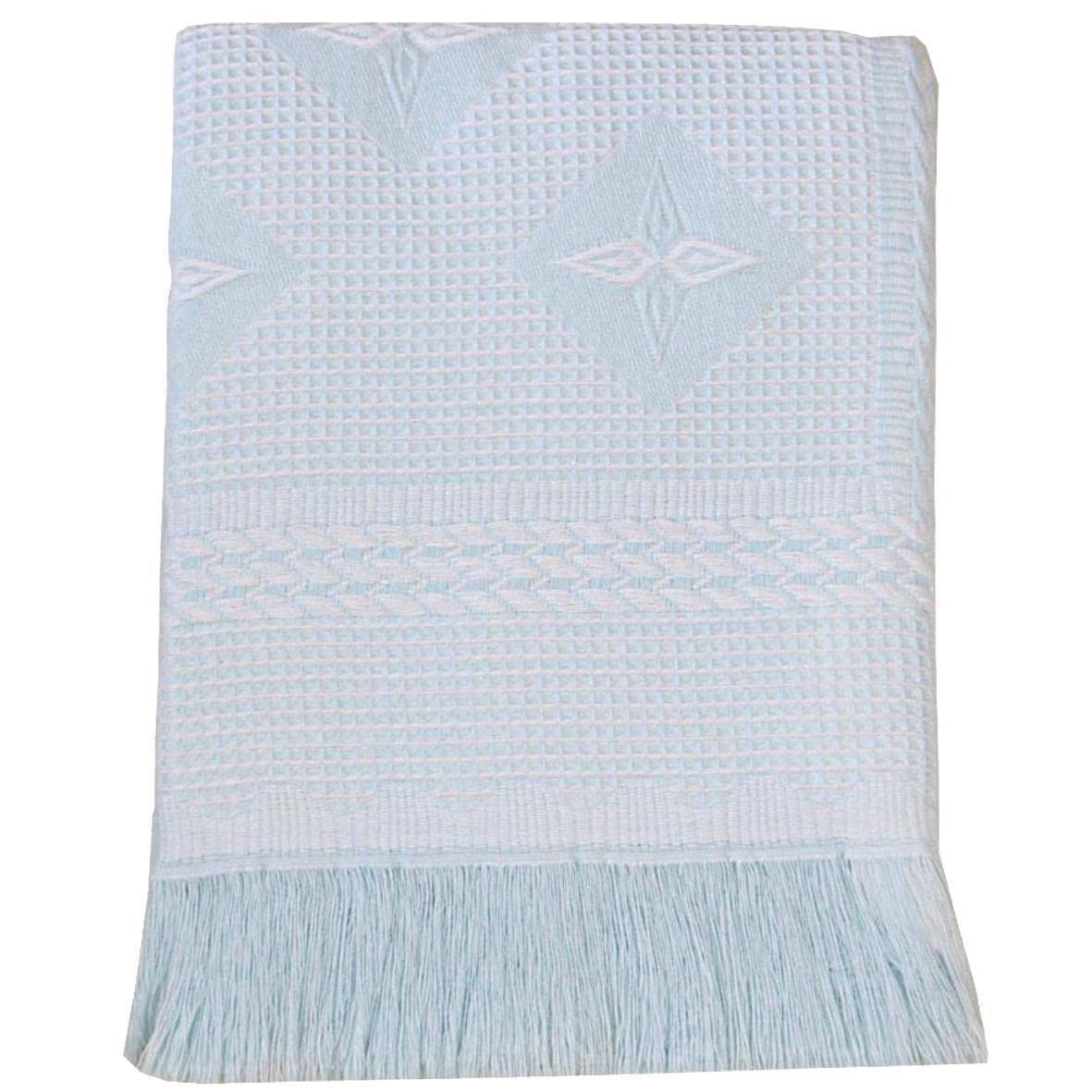 Baby Blanket, Baby Boys and Girls Shawl, Newborn Swaddle Blanket, Christening Wrap, Star White (Blue)