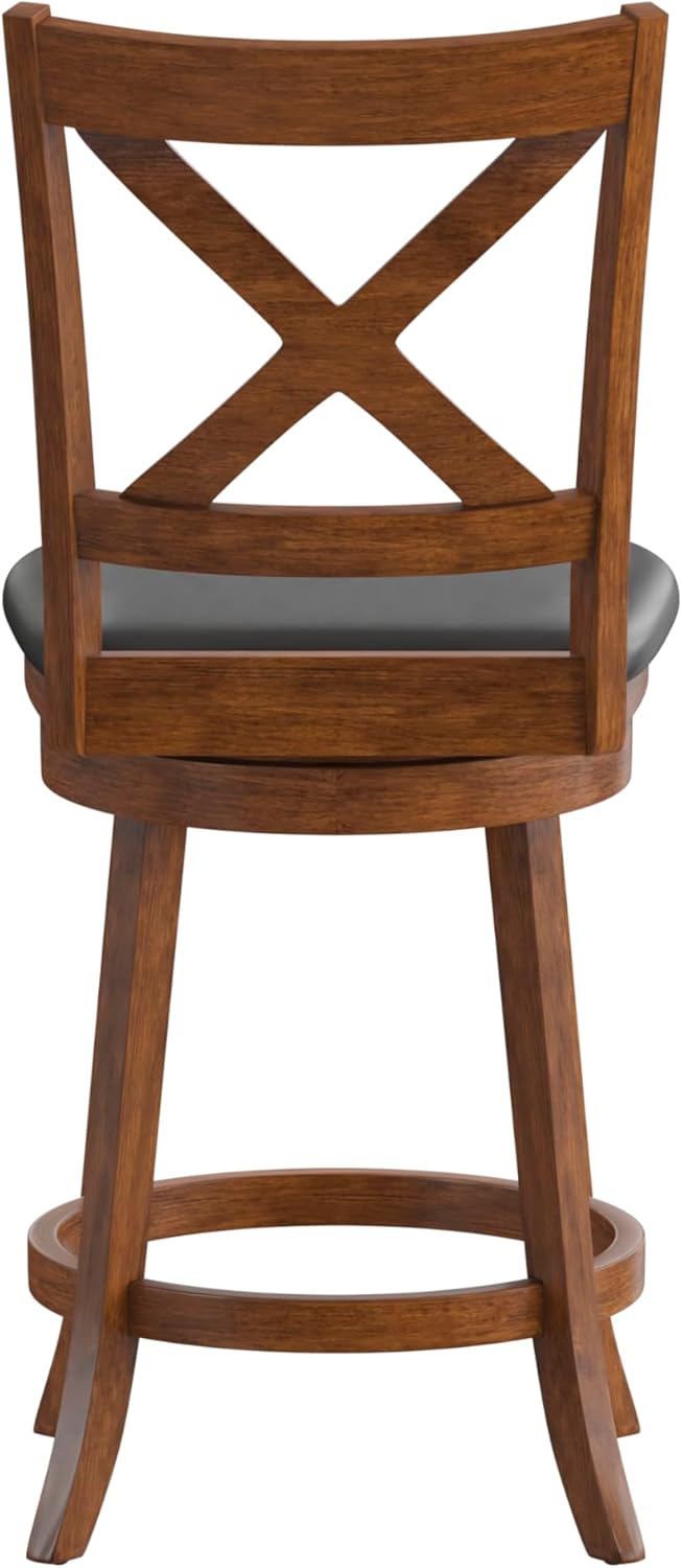 Taylor & Logan Francis Classic Wooden Swivel Counter Stool in Antique Oak