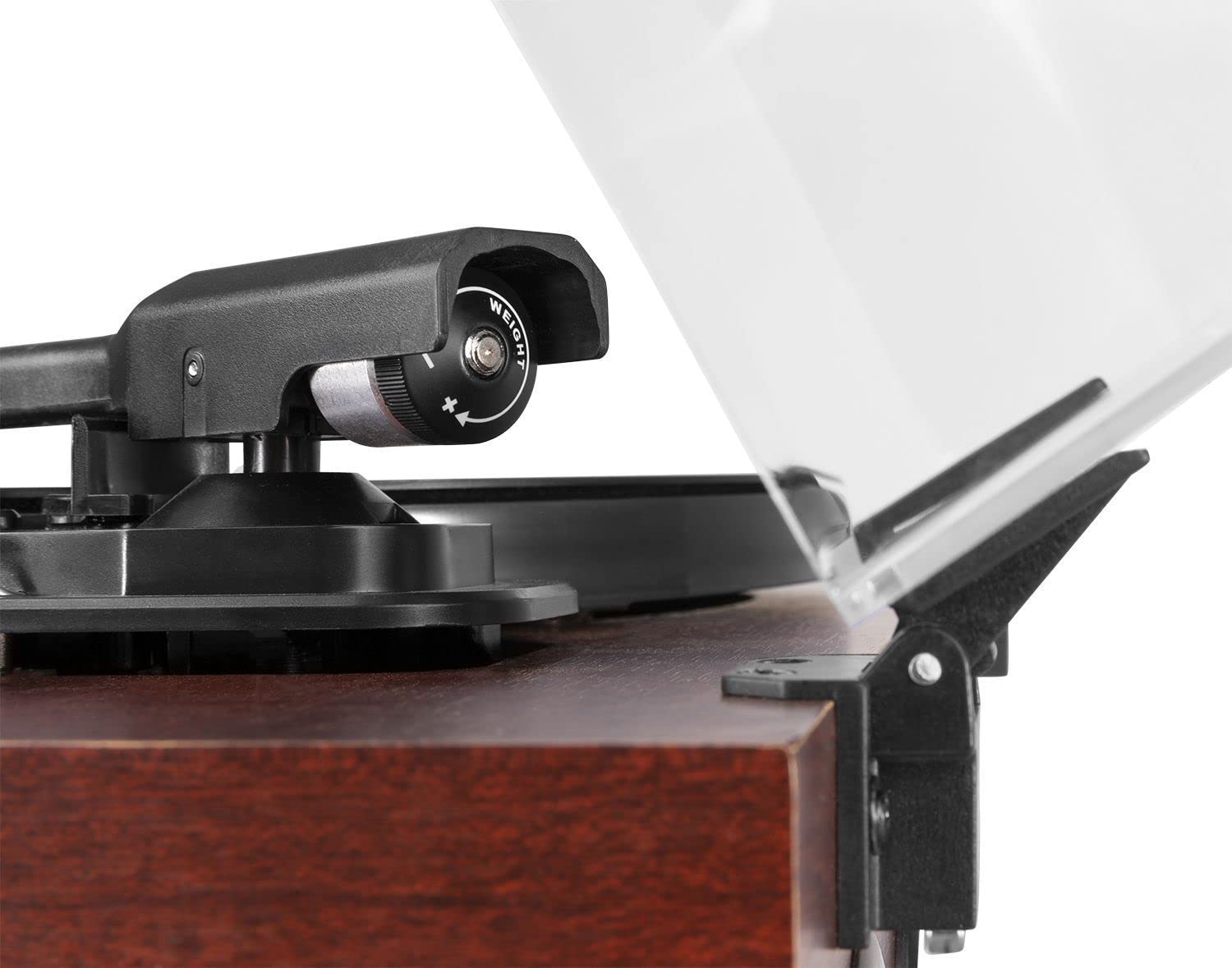 Fenton RP180 Platine Vinyle Lecteur CD Design Retro - Bois Foncé, Récepteur Bluetooth, Haut-Parleurs Intégrés, 33, 45 et 78 Tours, Sortie RCA, Radio FM, Contrepoids Réglable, Fonction Arrêt Auto