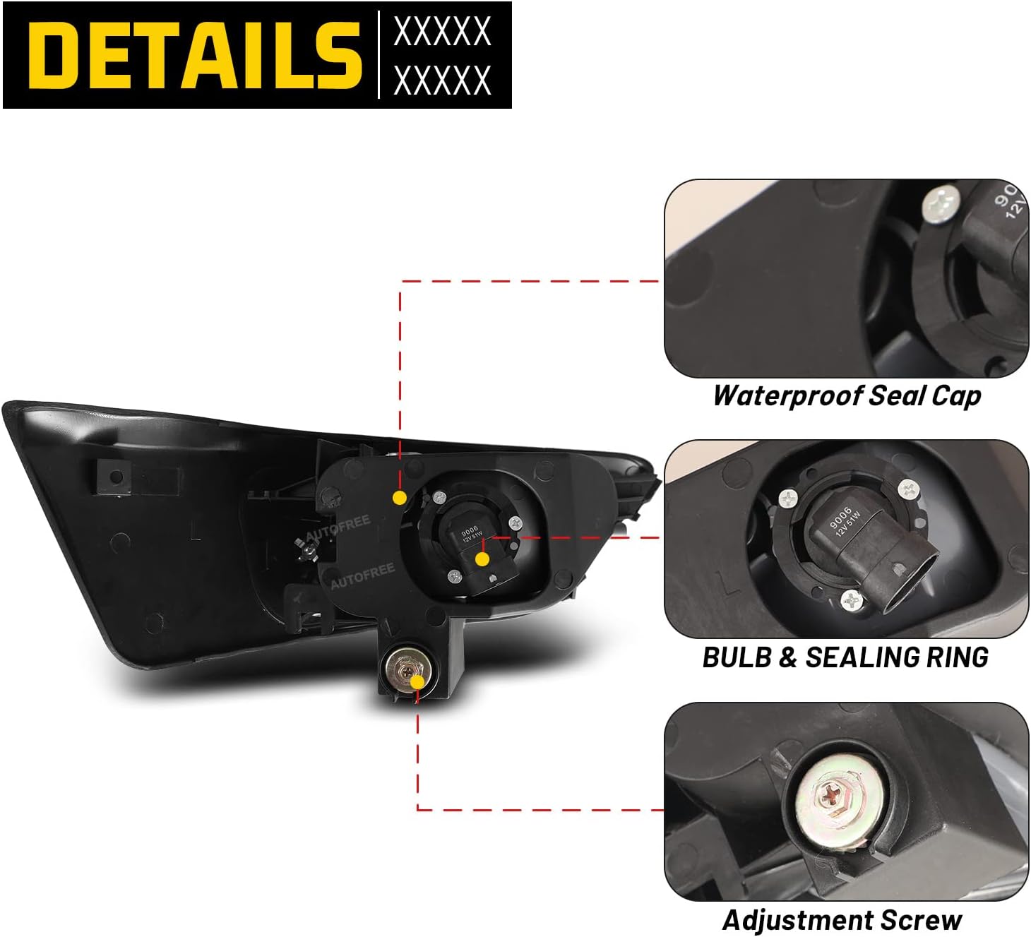 Fog Lights for Honda CRV 2002-2004 with 9006 12V51W Bulbs Fog Lamps Replacement Included Wiring Kits & Switch- 1 Pair (Clear Lens)
