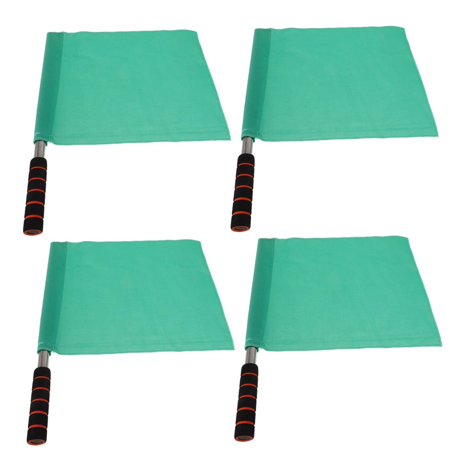 Mipcase 4pcs Hand Referee Flag Match Referee Flag Waving Stainless Steel Pole for Outdoor Games
