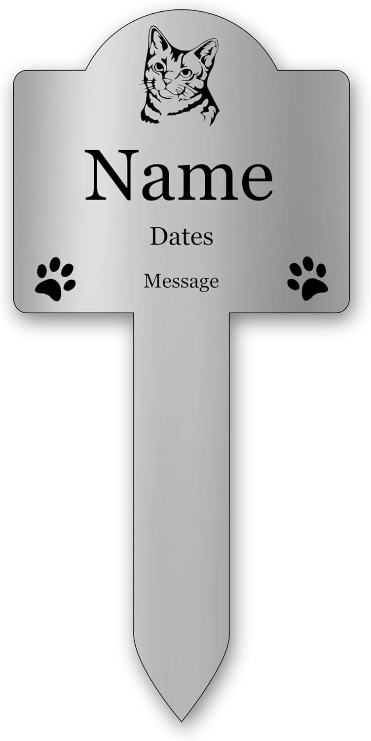 Origin Personalised Pet Cat Memorial Plaque Stake - Outdoor Garden Waterproof