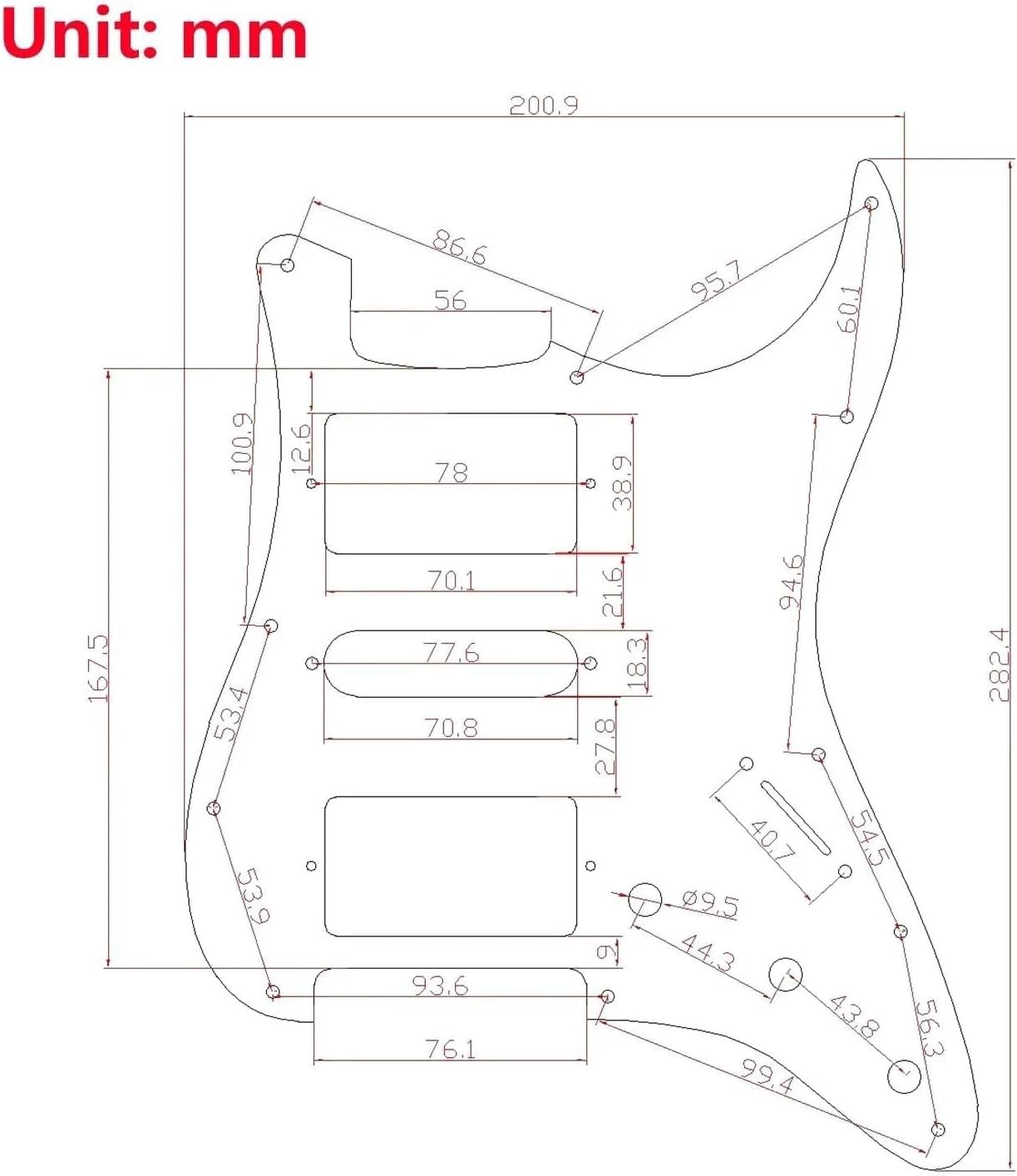 Gitara leworęczna wstępnie okablowana, ładowana Pickguard, z przetwornikami HSH single-coil/Humbucker, przełącznik wyciszania rozdzielania cewki, osłona kostki do gitary Fender Strat Części zamienne