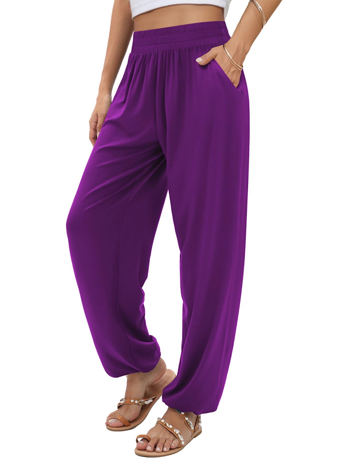 QIANXIZHAN Women's Joggers Sweatpants Pants, Lounge Workout Yoga Boho Clothes with Pockets