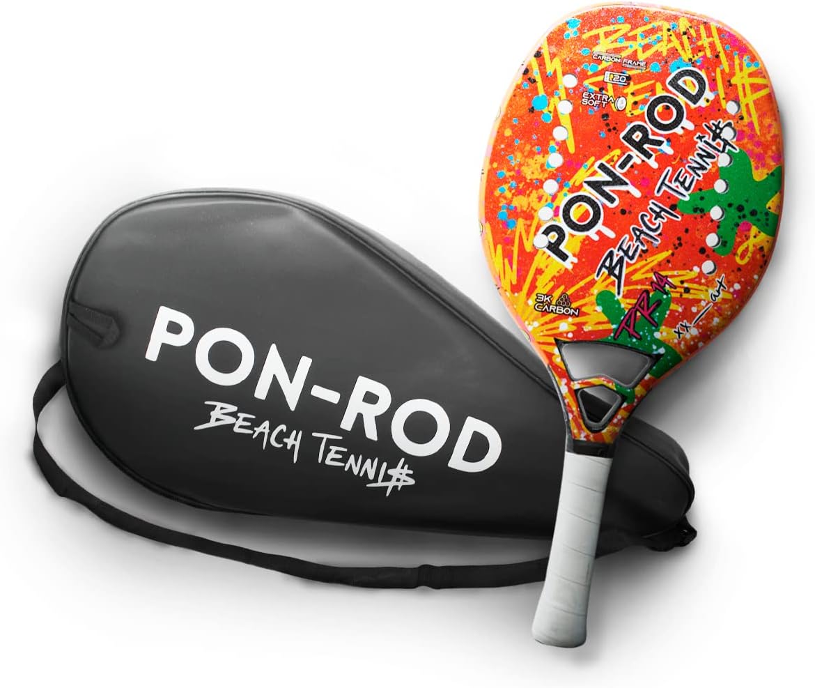 PonRod Beach Tennis Racket Carbon Fiber, Padel Beach Tennis Paddle, Beach Paddle