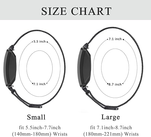 Miniatura 4 de Correa de repuesto para Fitbit Inspire 2 bandas para mujeres y hombres, correa de repuesto de malla de metal de acero inoxidable ajustable para