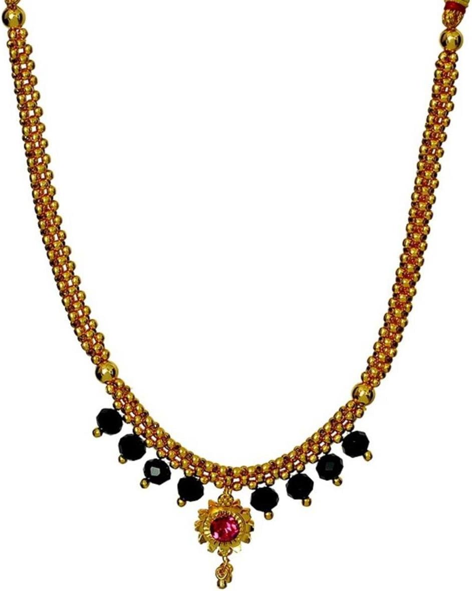 Imitation Traditional Kolhapuri Mangalsutra - Thushi for Women / AZMKMS019-GBK