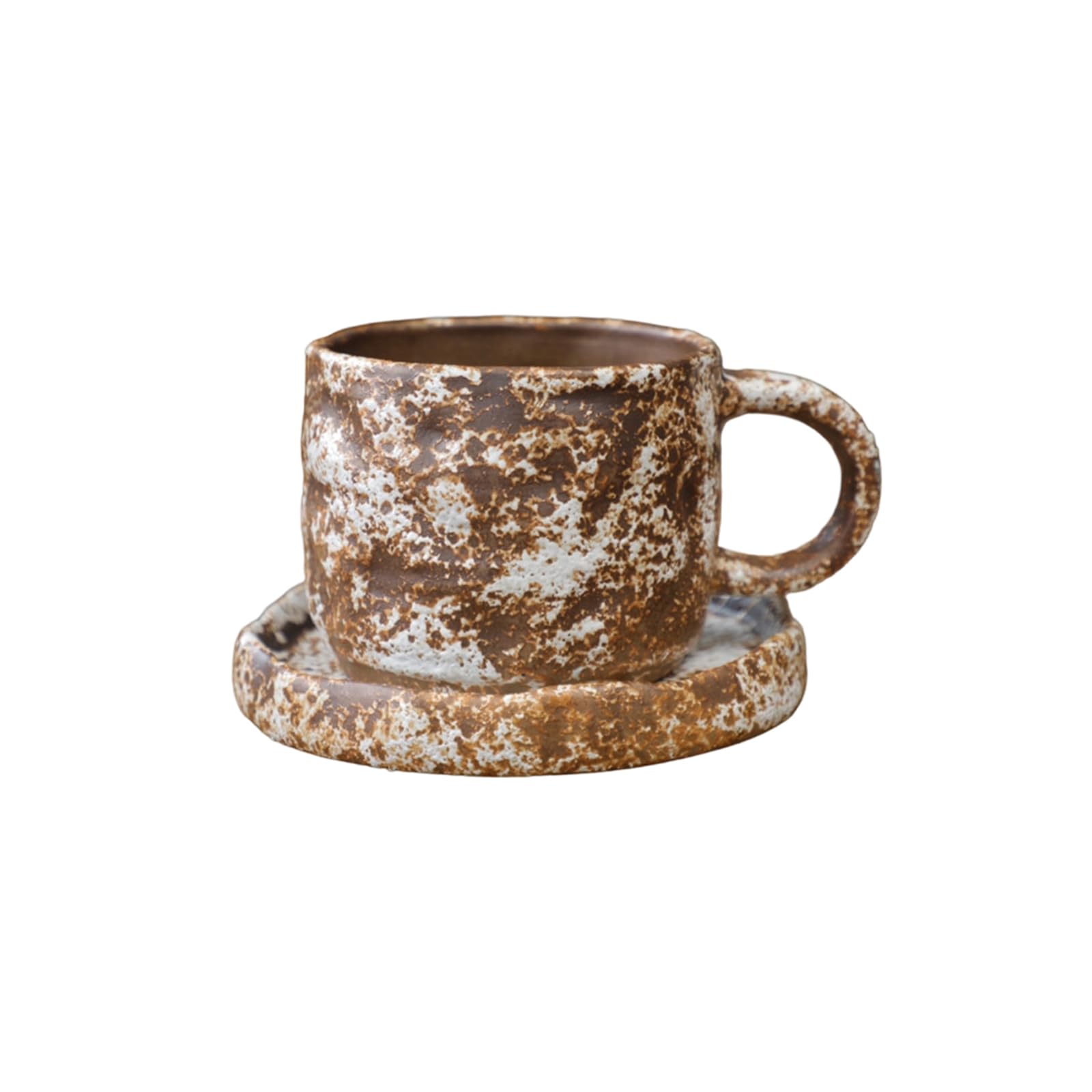 Maxtonser Heat Preserving Ceramic Mug Japanese Aesthetic Comfortable Grip Drinking Cup and Saucer Set For Hot Beverages
