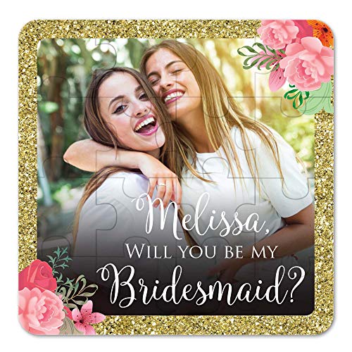 XOXOKristen Custom Photo Puzzle, Personalized Bridesmaid Proposal Gift, Will you