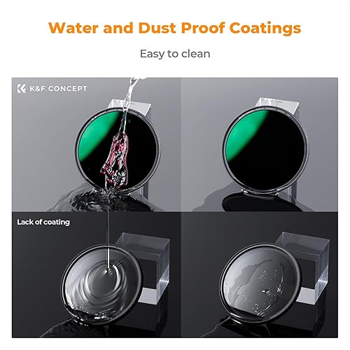 Miniatura 6 de K&F Concept Filtro magnético de lente ND1000 de 2.638 in (filtro de densidad neutra fija de 10 paradas), anillo básico magnético + tapa de filtro