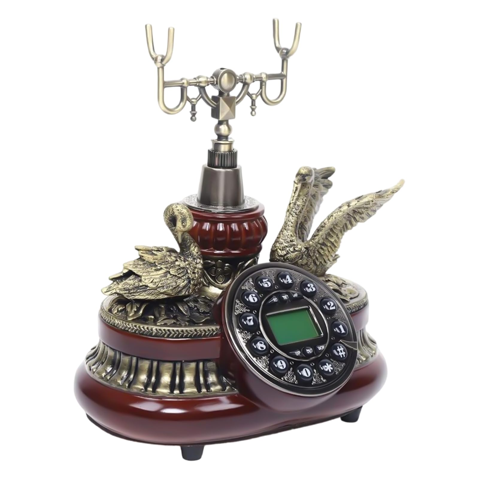 Telefon w stylu retro z funkcją rozpoznawania połączeń, nostalgiczny