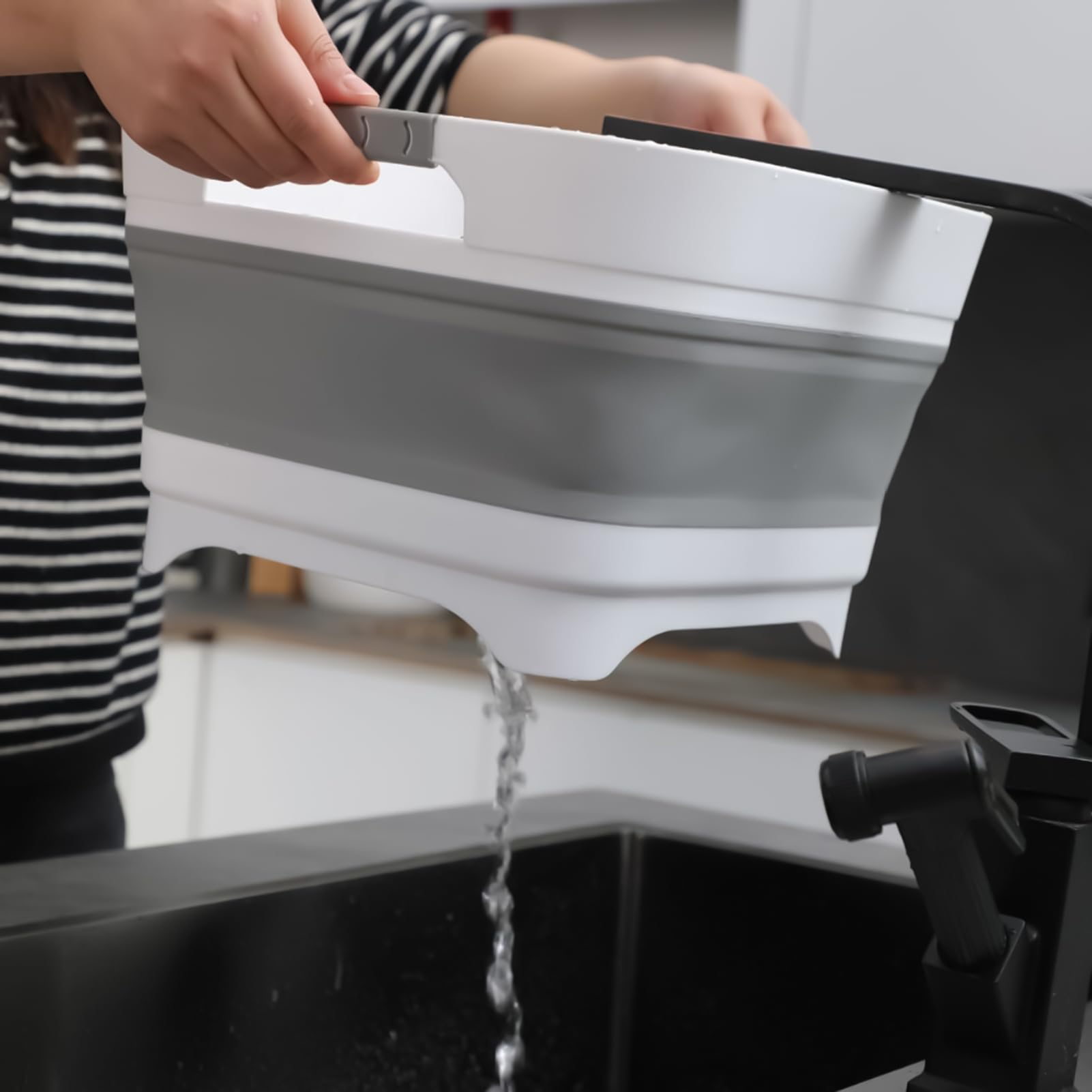 Lavabo portable - Évier pour biberons - Panier multifonction léger avec poignée ergonomique pour camping, vaisselle, cuisine, voiture