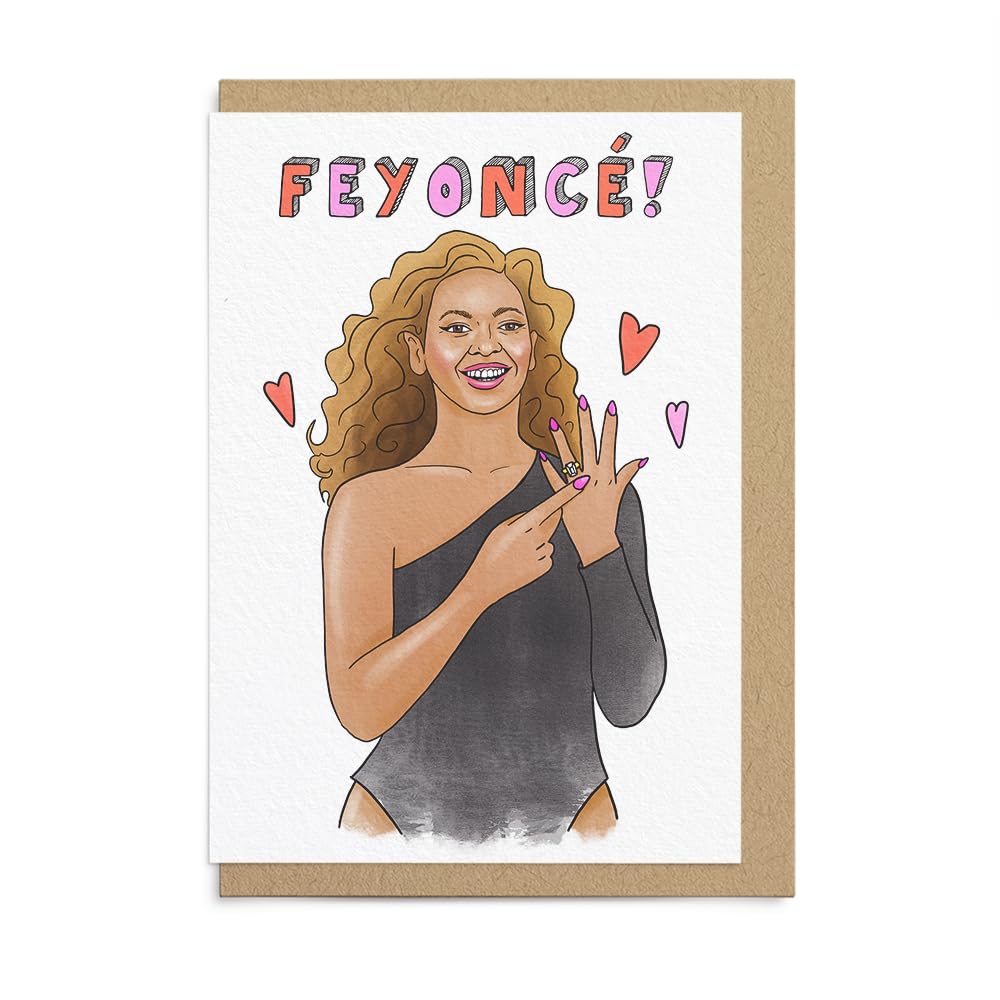 Sketchy Print CoFunny Feyonce Engagement Card - Music Fan Congratulations & Wedding Gift For Couple