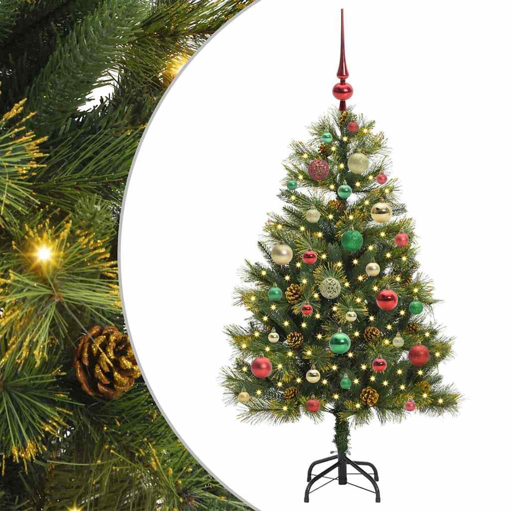 Albero di Natale Artificiale in PVC con Luci LED 120 cm Design Conico