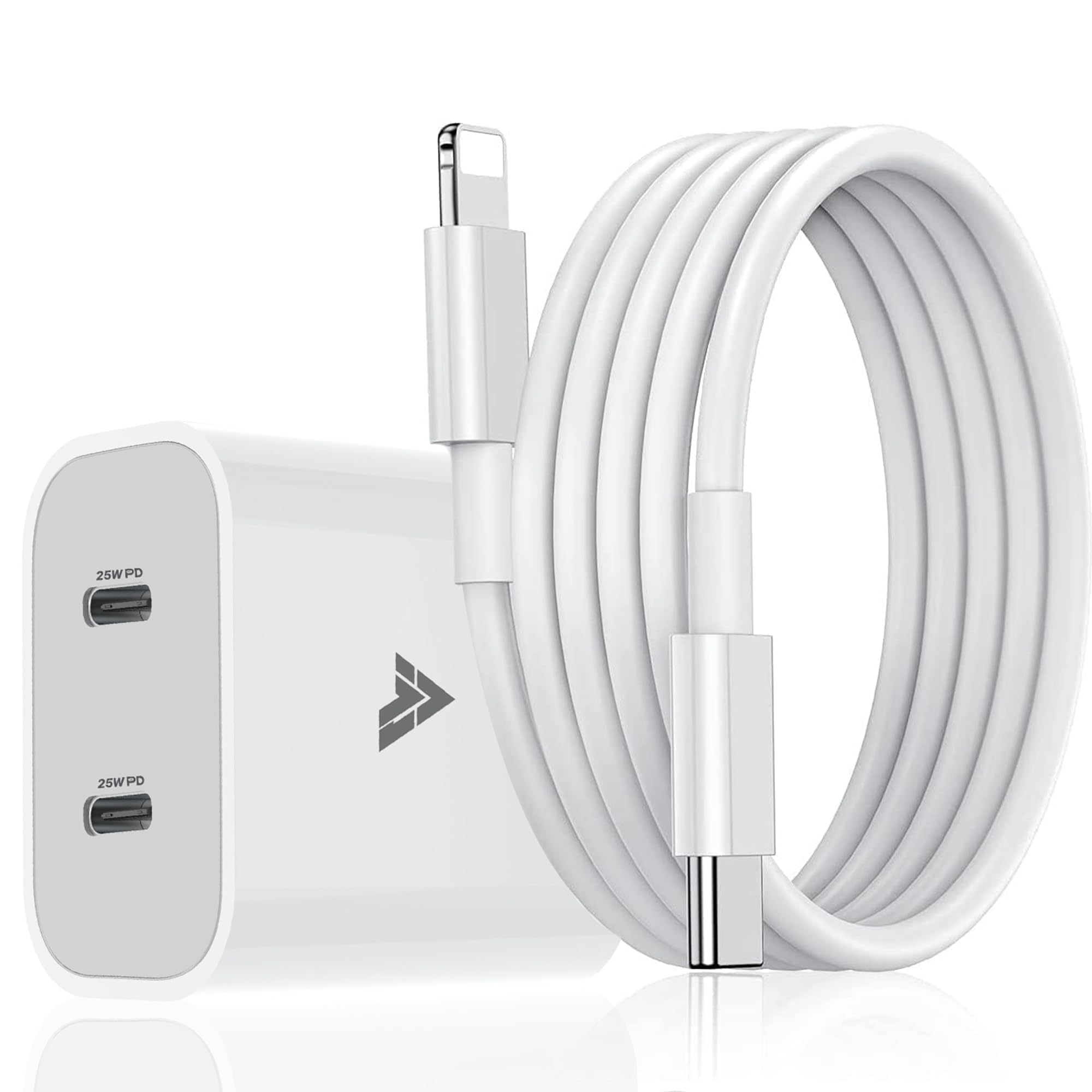 DR VAKU® 25W PD Dual Port Type C Adaptor for iPhone PD Fast Wall Charger with Type C to Lightning Cable for iPhone 14/14 Plus/14 Pro/14 Pro Max, 13/12/11 Series, iPad (Adapter+Cable) (B0D1GDM2H8) Amazon Price History, Amazon Price Tracker