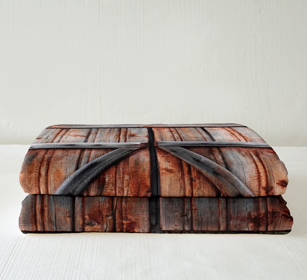 Manta de forro polar de madera antigua para puerta de madera rústica para niños y niñas, manta de felpa para puerta de roble, manta mullida para sofá cama, tamaño Queen, 90 x 90 pulgadas