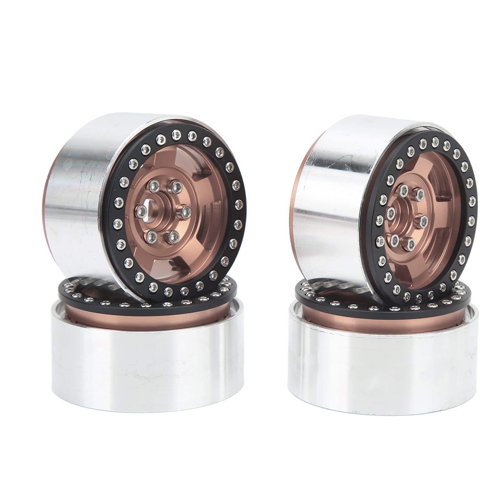 Cerchi per auto RC da 1,9 pollici in lega di alluminio premium con Beadlock per SCX10 MST 1/10 RC Car, 4 pezzi, resistenti, leggeri, lavorati a CNC. (Bronzo)