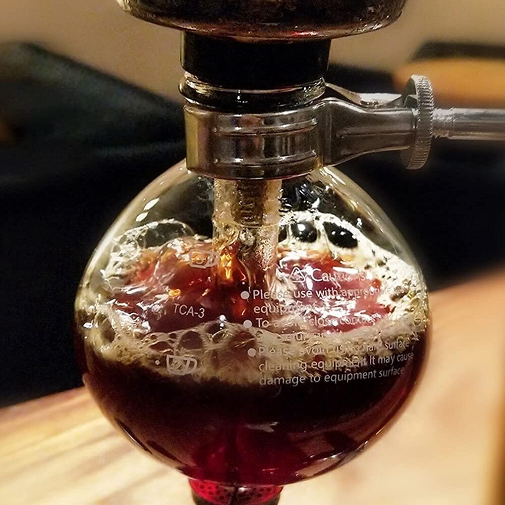 CUNTO Caffettiera Caffettiera Tè Sifone Caffettiera sottovuoto Tipo di vetro Macchina da caffè Filtro 3 tazze Macchina da caffè per uso domestico