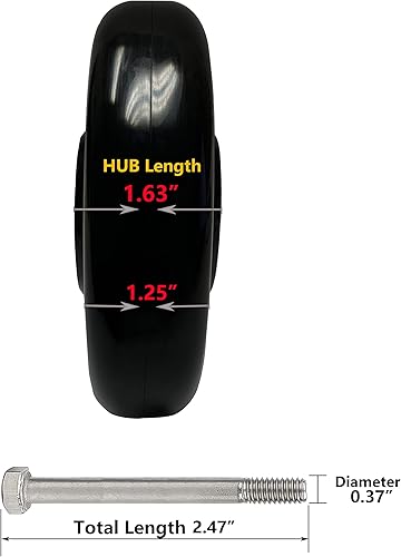 Miniatura 4 de SYRATION - Paquete de 4 piezas de poliuretano escalonado y cara completa de banda de rodadura con doble rodamiento de bolas, 1000 libras de