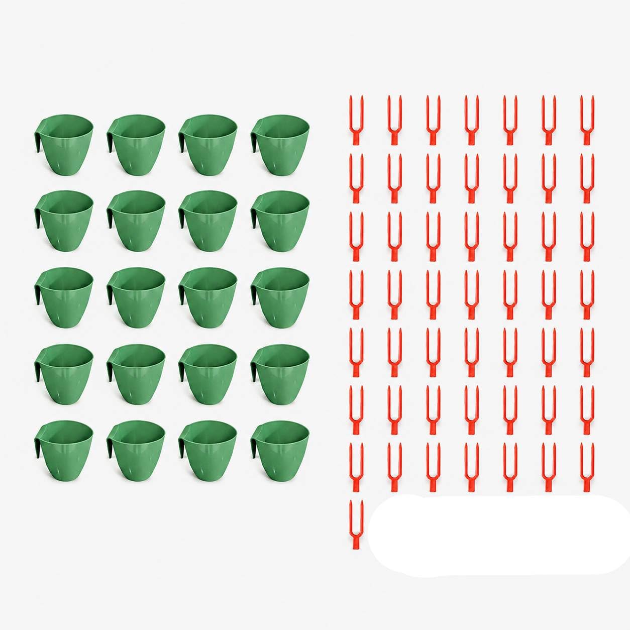 Strawberry Plant Propagation Cup Set,Strawberry Propagation Cups with 20 Growing Containers And 50 Root Forks,Space-Saving Hanging Design,For Indoor Outdoor Runner Rooting & Transplanting Pots