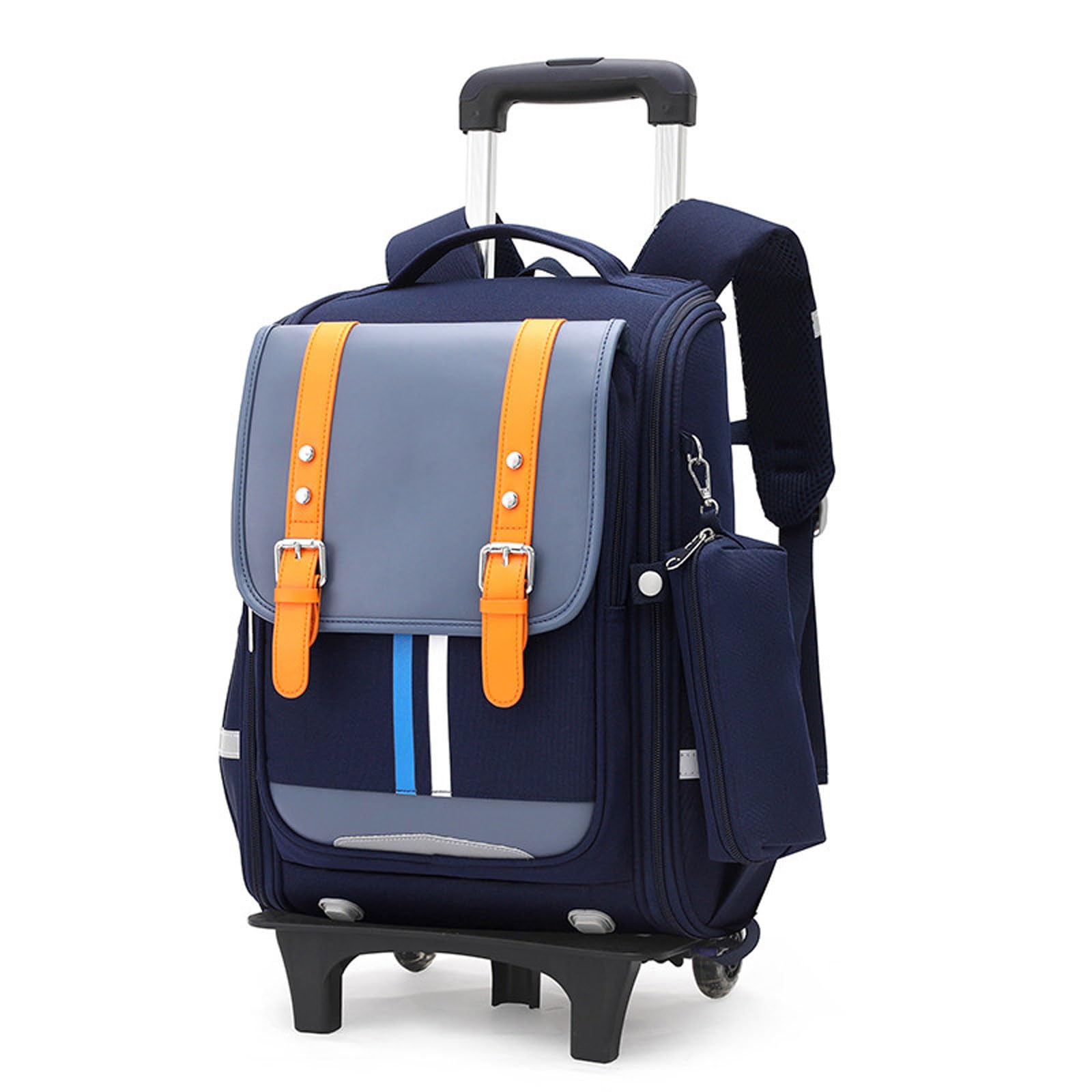 Zaino Rotelle,Zaino Trolley Scolastico,Zaino con Ruote,Zaino da Viaggio Casual,Impermeabile,con Penna Astuccio,Zaino con Carrello Sganciabile,per Bambini Studenti della Classe 1-6
