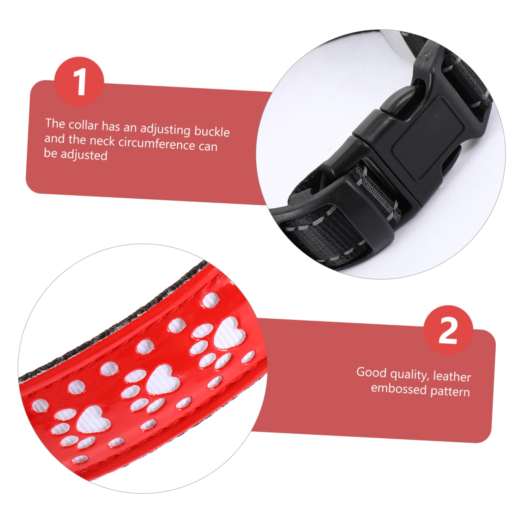 Sosoport 3pièces Collier LED pour Chien PU Et Lumière Clignotante Rechargeable Accessoire De Sécurité pour Promenades Nocturnes