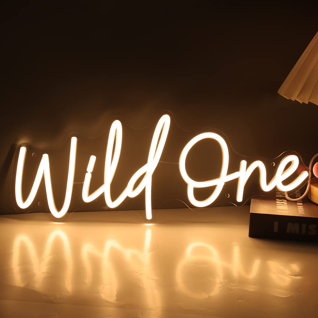 Britrio Wild One Neon Light Sign for Baby Shower Girl Boy One Year Birthday Party Supplies 1st Anniversary Wedding Decoration Safari Jungle Theme Backdrop Banner Gift LED Wall Decor 5V USB Warm White