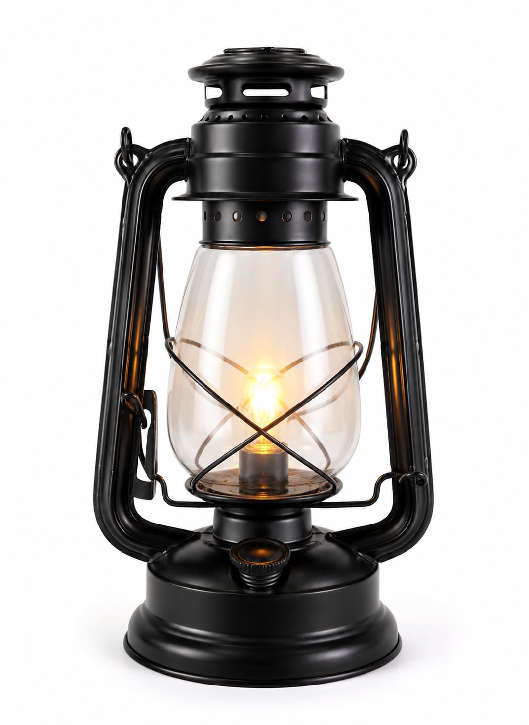 GharBuddy- Desi Vintage Electric Lantern | Iron Matte Black with Bulb | for Lighting and Decorations | Table Centerpiece | Study Lamp | Dining Decor| 1 Piece-image-21