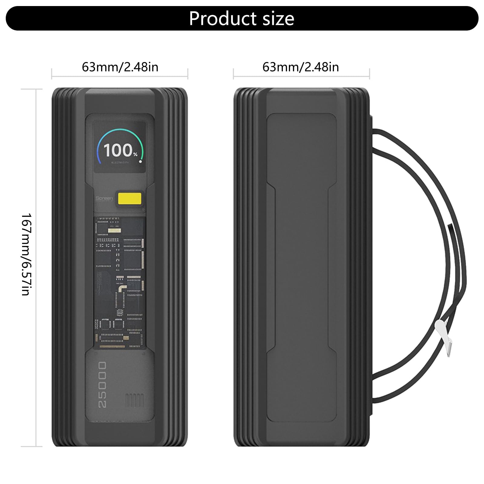 Custodia protettiva per 25000 mAh Power antiscivolo Grip Covers Battery Pack Sleeve Business Travel Use