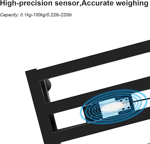 Miniatura 3 de TUFFIOM Báscula electrónica de plataforma de peso de 220 libras, básculas plegables de piso digital, pantalla LCD de alta definición de acero 220 lb