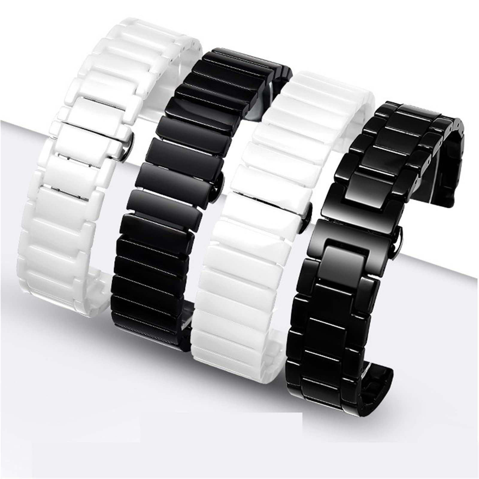 cinturino dell'orologio Accessori for cinturini for for orologi durevoli in ceramica di moda classica con fibbia pieghevole in acciaio inossidabile