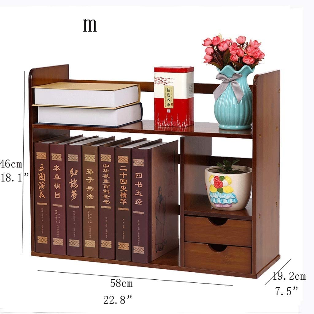 本棚 引き出し付き オーガナイザー 竹材卓上本棚 (Small) 本棚 引き出し付き オーガナイザー 竹材卓上本棚 (Small) 本棚