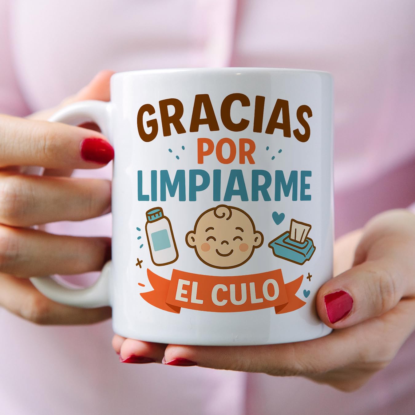MUGFFINS taza mamá y papá graciosa con frase Gracias por limpiarme en Español | regalo madre y padre divertido | regalo cumpleaños madre y padre | 330 Ml 11 oz | Papá y mamá v1.2MA — view 2