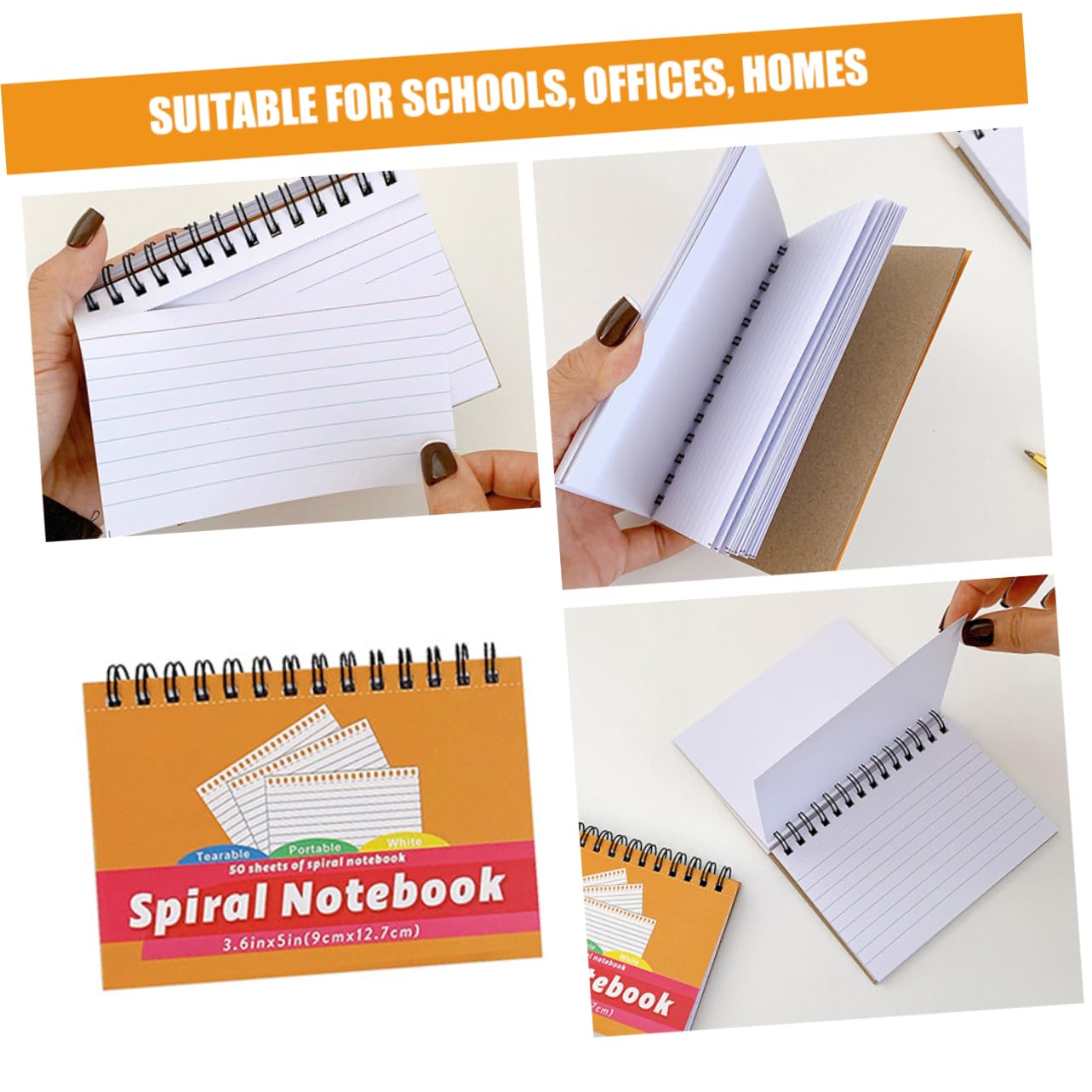 VILLCASE 5 Pièces 2 notes autocollantes sur fiche cahier enroulé cahier de campus spirale notes enseignant de blocs-s multi-usages blocs-s pratiques Papier