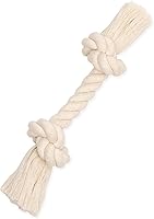 Mammoth Flossy Chews Cotton Rope Bone Toy - Medium 12-Inch Tug & Floss for Dogs 30-50lbs