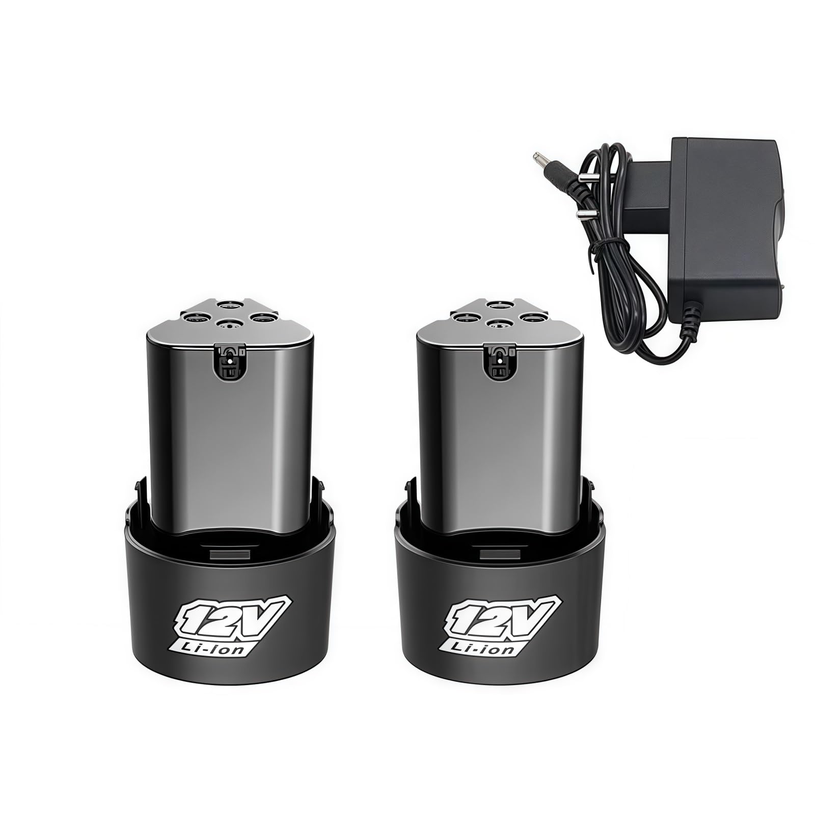 Akumulator litowo-jonowy 4000mAh typu B 12 V i ładowarka. Kompatybilny z wkrętarką elektryczną, wiertarką elektryczną, szlifierką kątową, elektronarzędziami(2pcs-4.0Ah-charger)