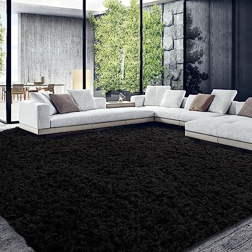 HOMBYS Shaggy Area Rug 12x15 Feet, Ultra Fuzzy Large Plush Faux Fur Carpet for Living Room Bedroom, Non-Skid Fuzzy Rug for Kids Playroom Home Decor