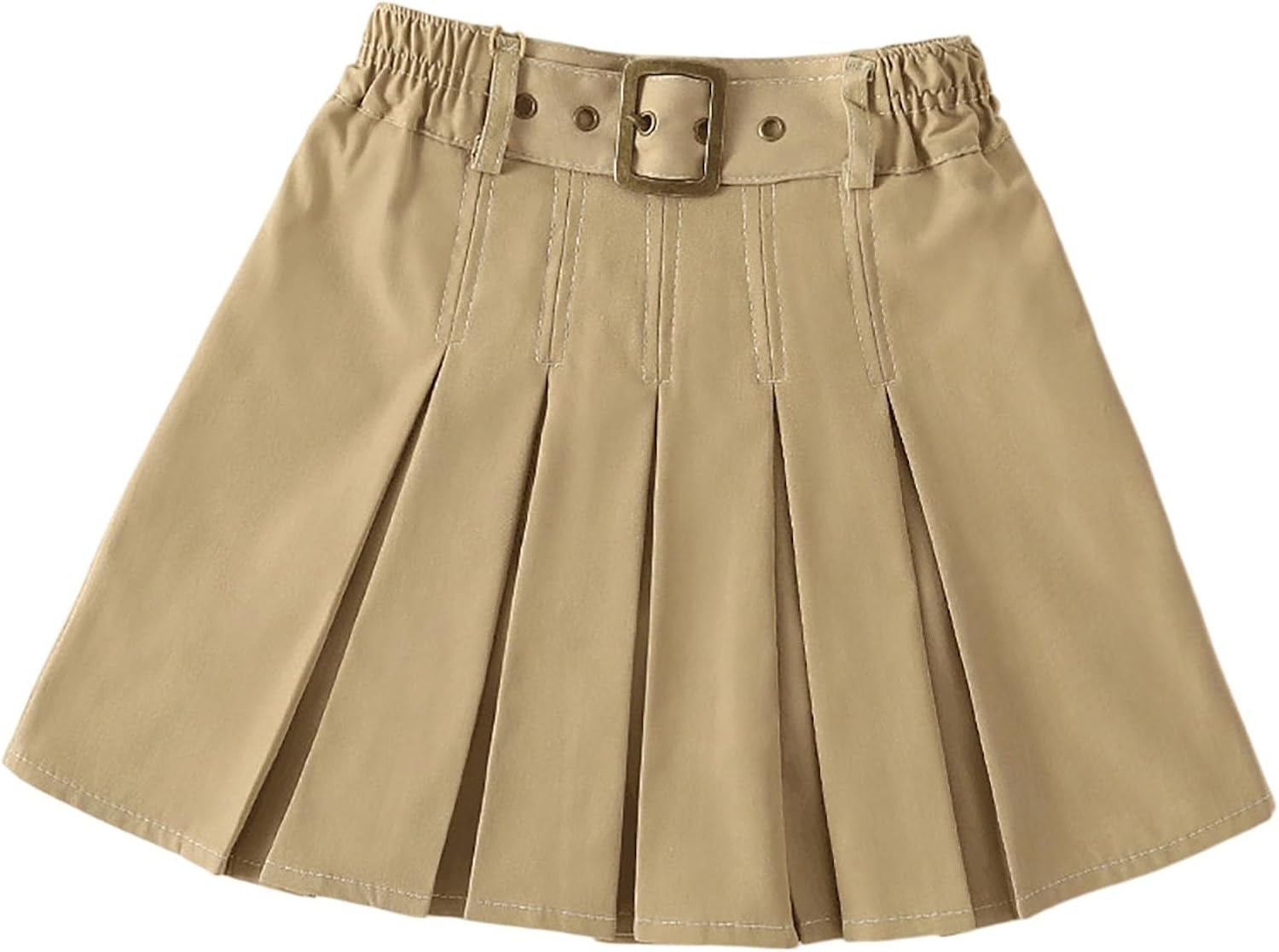 Girls Pleated Skirts School Uniform High Waist A Line Skirt with Elastic Waistband Built in Shorts Teen Casual Athletic