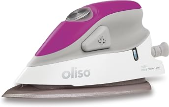 Oliso M2 Mini Project Steam Iron with Solemate - for Sewing, Quilting, Crafting, and Travel | 1000 Watt Dual Voltage Ceramic Soleplate Steam Iron, Orchid