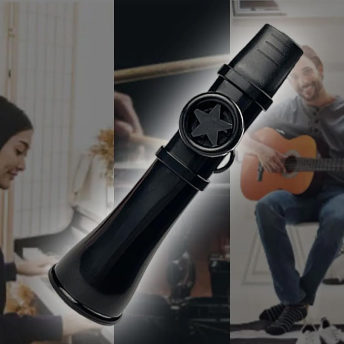 Kazoo czarny, bez konieczności wymiany membrany, tworzywo ABS, kazoo, instrument muzyczny