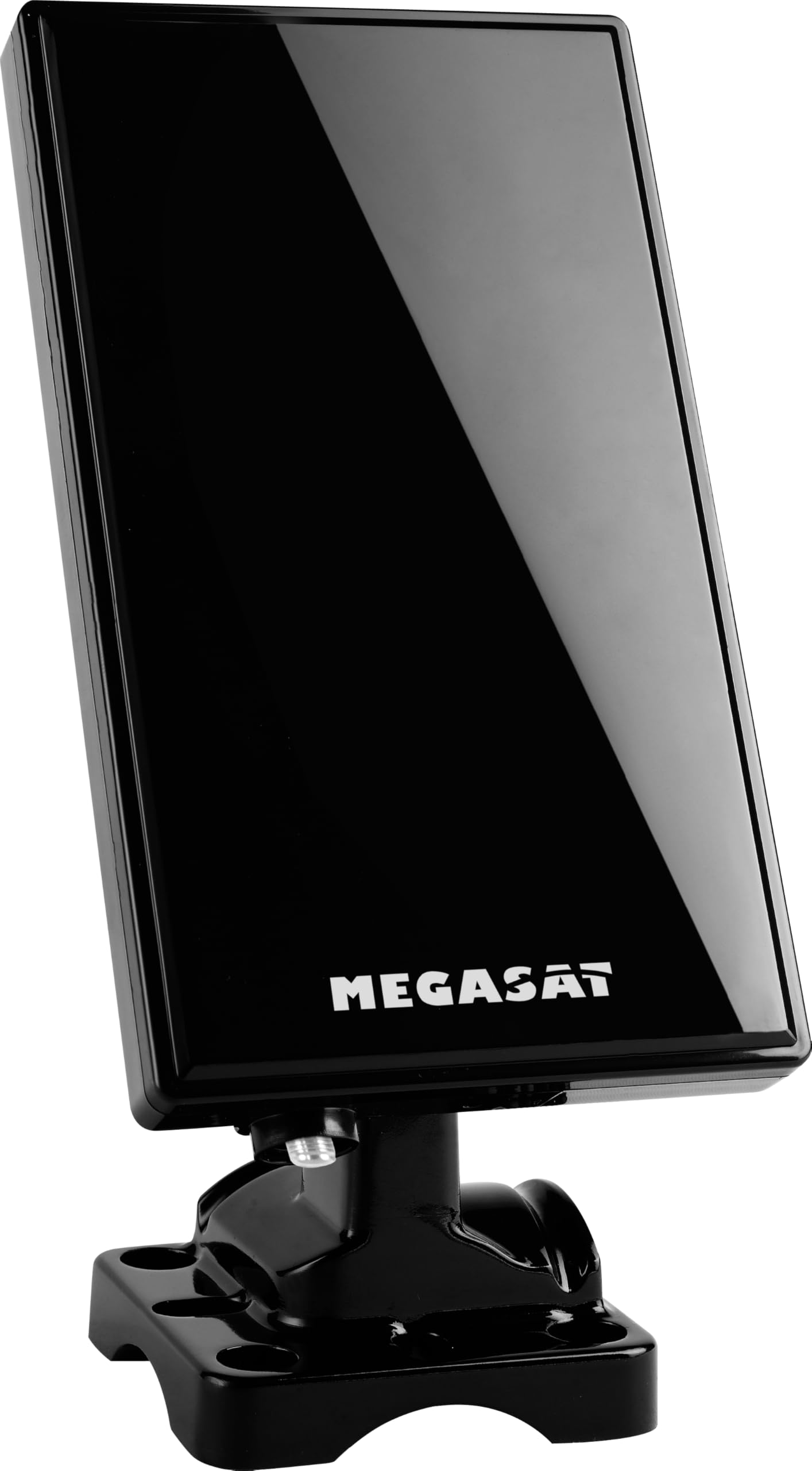 Megasat DVB-T 40 – Antena, Interior y Exterior, TV y Radio – Negro | TDT, FM, DAB/DAB+, carcasa impermeable, filtro LTE, amplificación de 28 dB