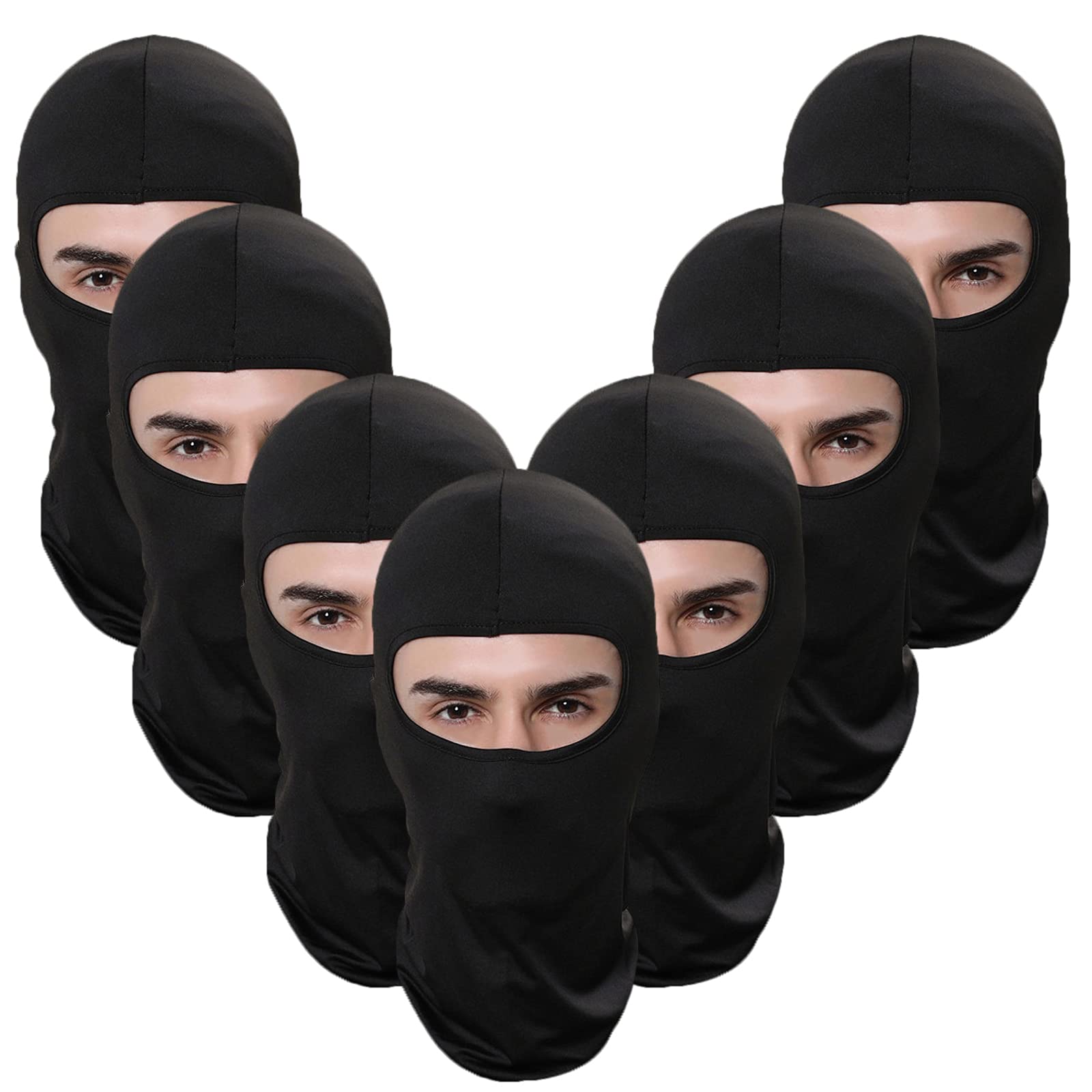 GANWAY Pack of 7 Balaclava Ski Mask for Men Thin Outdoor Airsoft Motorcycle Face Mask Hood Hat